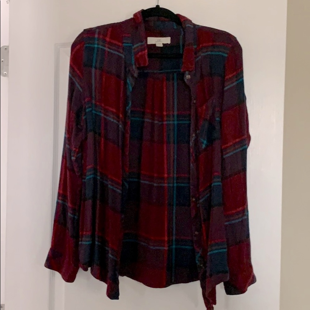 Maroon plaid flannel